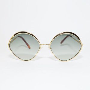 Chloe Green Abstract Aviator Sunglasses